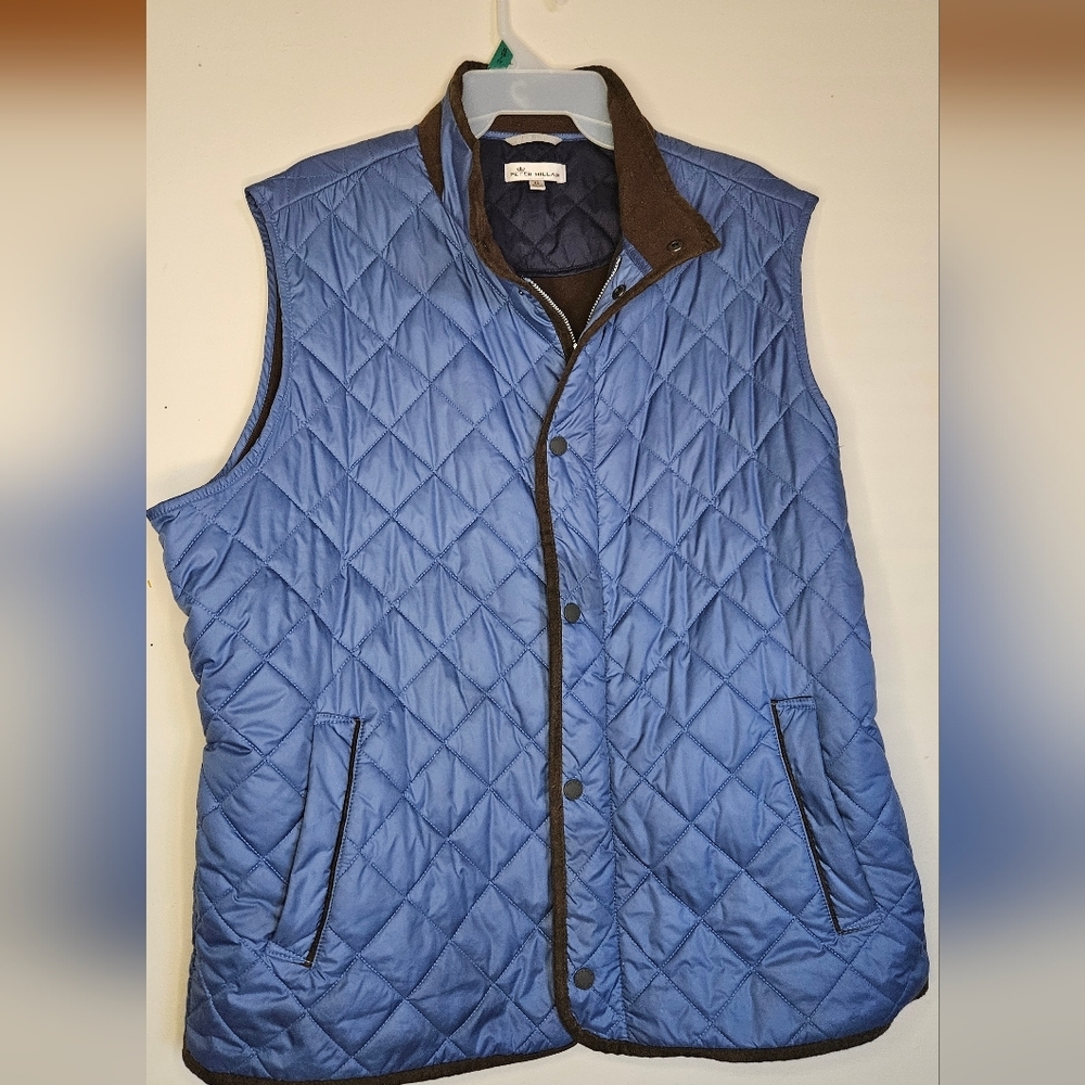 Peter Millar Men's Blue Essex Quilted Travel Vest